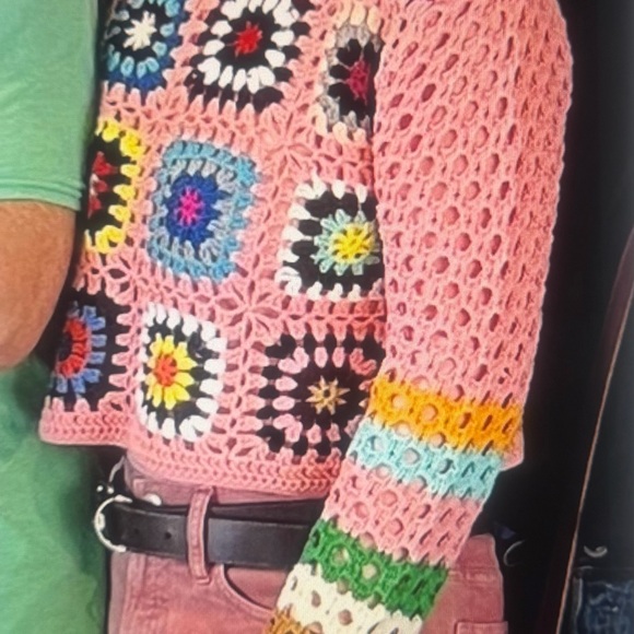debut Sweaters - Debut Multicolor Crochet Women's sweater top
